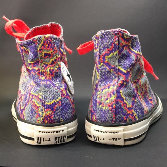 Converse Chuck Taylor All Star High Hi-Top Sneakers Purple Reptile Junior Size 1 - Picture 5 of 13